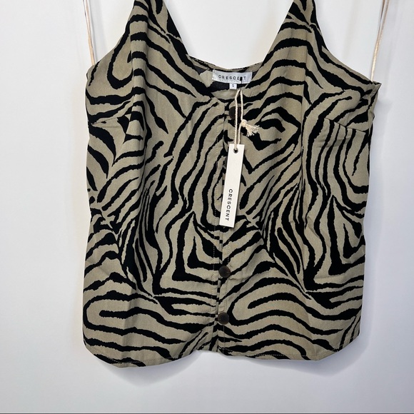 Taupe/Black Zebra Print Cami Blouse - Picture 3 of 10